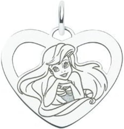 14K WG Disney Princess Ariel Heart Charm Jewelry New