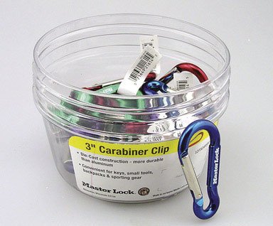 Master Lock 1270CAR 3-Inch Carabiner Display, 100-Piece