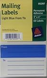 Avery From/To Light Blue Mailing Labels w/ Guide Lines - 3" x 4" - 60 Labels per Pack - 05297