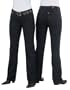 Aura from the Women's at Wrangler Petite Rise Stretch Denim with Embroidered Pocket, Overdyed Black, 12 Short