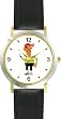 Pirate with Hook & Peg Leg and Patch over Eye - Pirate Theme - WATCHBUDDY&reg; DELUXE TWO-TONE THEME WATCH - Arabic Numbers - Black Leather Strap-Size-Large ( Men's Size or Jumbo Women's Size )