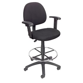 Boss Drafting Stool with Adj Arms Footring