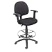Boss Drafting Stool with Adjustable Arms  and Footring, Black