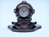 Iron Divers Helmet Clock on Wood Base 8