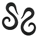 12g Pair of Black Water Buffalo Horn Hooks - BY5A