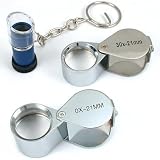 10X 20X 30X 21mm Chrome Loupes Pocket Magnifier New 3Pc