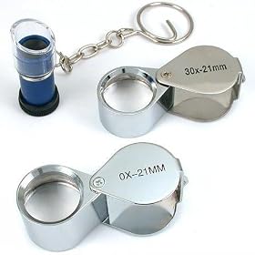 SE 10X 20X 30X 21mm Chrome Loupes Pocket Magnifier New 3Pc