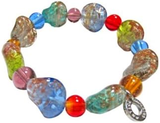 Solaris Collection Charming Bracelet Designed by Antica Murrina Ornate with Multicolor Murano Glass Beads; Handmade in Italy