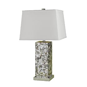 Candice Olson Sahara Table Lamp, Abalone Shell Base with Linen Hard Back Shade, No Two are... by Candice Olson