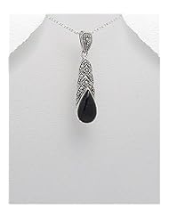 Marcasite Pendant Necklace In 92.5 Sterling Silver