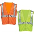 Boston Industrial High Visibility Surveyors Vest with Zipper and Pockets - Lime Green