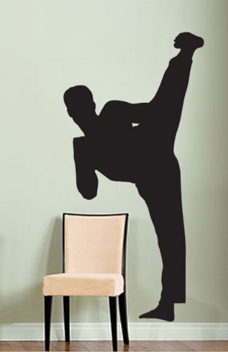 Vinyl Wall Art Decal Sticker Karate Kick Martial Arts 6ft Tall