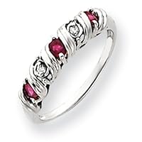 14k Gold White Gold 2.75mm Ruby AA Diamond ring
