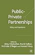 Public-Private Partnerships: Policy and Experience