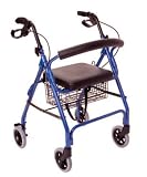 Essential Medical Supply Essential Rollator with Loop Brakes, Blue