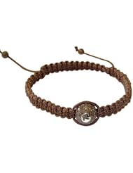 14kt Gold Diamond Pave Bead Macrame Bracelet Handmade Jewelry