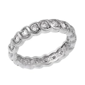 Sterling Silver CZ Bridal Wedding Band Sterling Silver CZ Bridal Wedding Band
