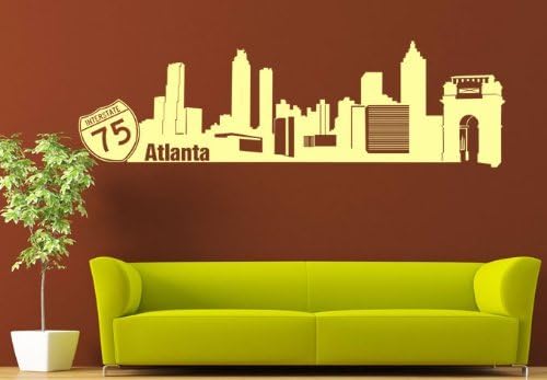 Wall Vinyl Sticker Decals Decor Art Bedroom Design Mural Words Sign Atlanta Town City Skyline (Z1016)