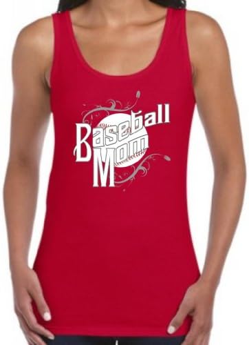 Proud Baseball Mom Juniors Tank Top Medium Cherry Red