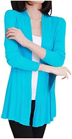 Meditative Rose Women's Thin Cardigan Open Front Air Conditioning Cardigan (blue)