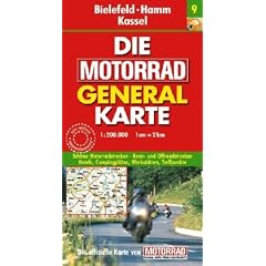 Motorrad Generalkarte Deutschland Bielefeld, Hamm, Kassel 1:200 000