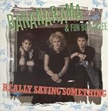 REALLY SAYING SOMETHING 12" SINGLE UK DERAM 1982 2 TRACK EXTENDED VERSION B/W GIVE US BACK OUR CHEAP FARES EXTENDED VERSION (NANX1) BUT HAS SPLIT SEAM ON PIC SLEEVE