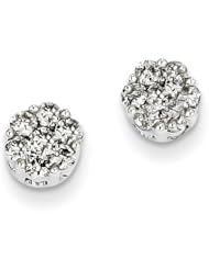 14k White Gold Diamond Cluster Screwback Earrings. Carat Wt- 0.607ct