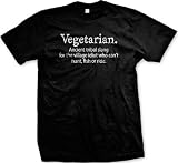 Vegetarian T-Shirt, Funny T-Shirts Vegan (XX-Large, BlackFBA)