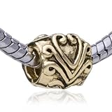 Pandora Style Bead Gold Victorian Heart European Charm Bead Fits Pandora Bracelet