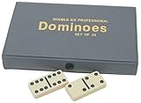 DOUBLE 6 Dominoes Grey vinyl case