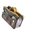 Handbag Organiser, Liner, Insert 12 Pockets Large - Slate Grey- Chelsy