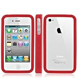 Red Silicone Bumper Skin Case Cover for AT&T Apple iPhone 4 4G New By Elect ....
