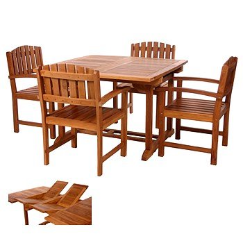 5pc Java Teak Hardwood Outdoor Patio Dining Table Chairs Set product image
