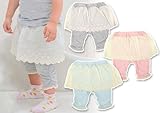 (ナチュラルエイジ)NATURAL AGE 【NATURAL AGE.】 綿レース 針抜き クシュクシュ裾 スカッツ 80cm/90cm/95cm/100cm 95 サックス
