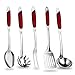 Kitchen Maestro Stainless Steel with Rubber Coated Grip Utensil Set of 5 (KM-161)