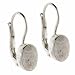 Sterling Silver Scarab Cut Etched Simulated White Stone LeverBack Lever Back Earrings