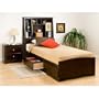 Espresso Twin Mates Bed with Storage Headboard