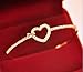 Elegant Womens 9K Yellow Gold Filled CZ Heart Shape Cuff Bracelet Bangle Gift