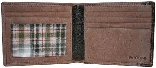 Boconi Leon Slimfold (Mocha Brushed Calf w/ plaid)