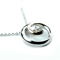 9ct Yellow And White Gold Diamond Circle Pendant And 18" Chain