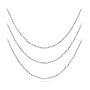 Sterling Silver 18", 20" and 24" Box Chain Necklace Set of Three
