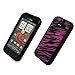 EMPIRE Black with Hot Pink Zebra Stripes Design Silicone Skin Case Cover for Verizon HTC Droid Incredible 2 6350