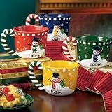 Personalized Christmas Gifts - Snowman Candy Cane Mugs