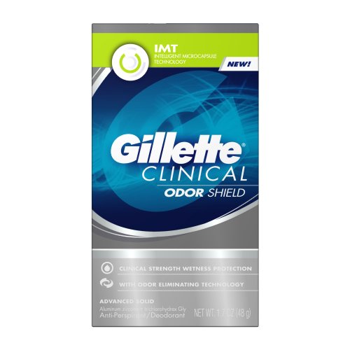 Gillette Clinical Strength Advanced Solid Anti-Perspirant, Odor Shield, 1.7-Ounces Bottles (Pack of 2)
