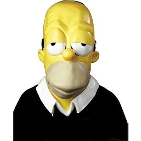 The Simpsons Officially Licensed Dad Adult Homer Simpson Full Vinyl Deluxe Oversized Costume Mask