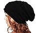 JOVANA Unisex Women Men Winter Warm Ski Knitted Crochet Baggy Beanie Hat Cap Beret (Black)
