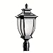 Kichler Lighting 9938BK Salisbury 1-Light Outdoor Post Fixture, Black with White Linen Glass