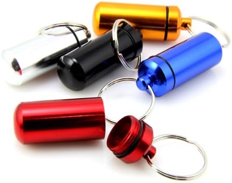 Mini Aluminum Pill Medicine Box Bottle Holder Container Keychain WHQ27