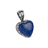 Denim Lapis Heart Shaped Pendant