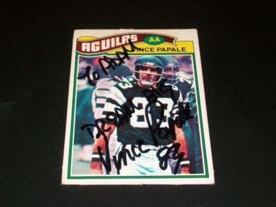 Eagles Vince Papale Signed 1977 Topps Mexican #397 JSA - NFL Football Cards